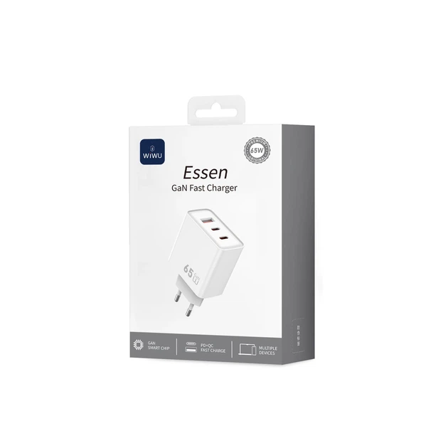 Зарядное устройство для WiWU Essen 65W PD GaN Fast Charger (Wi-G005) White