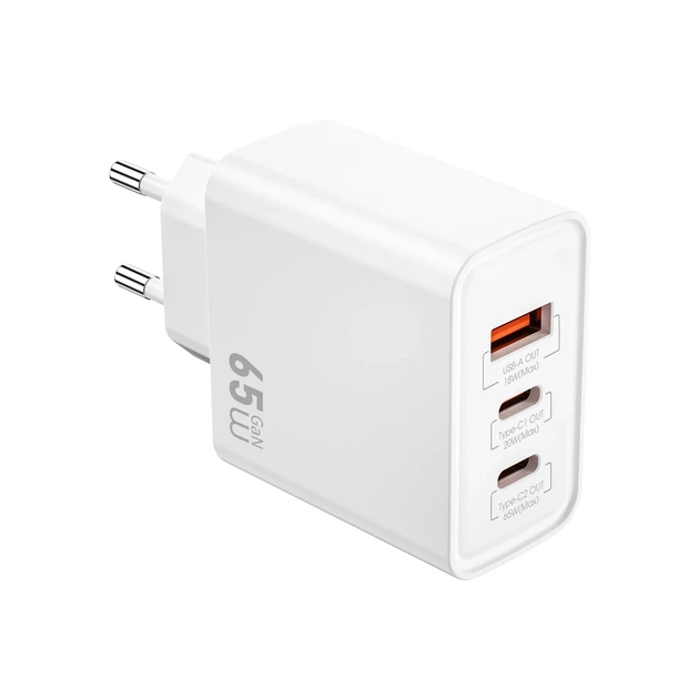 Зарядное устройство для WiWU Essen 65W PD GaN Fast Charger (Wi-G005) White