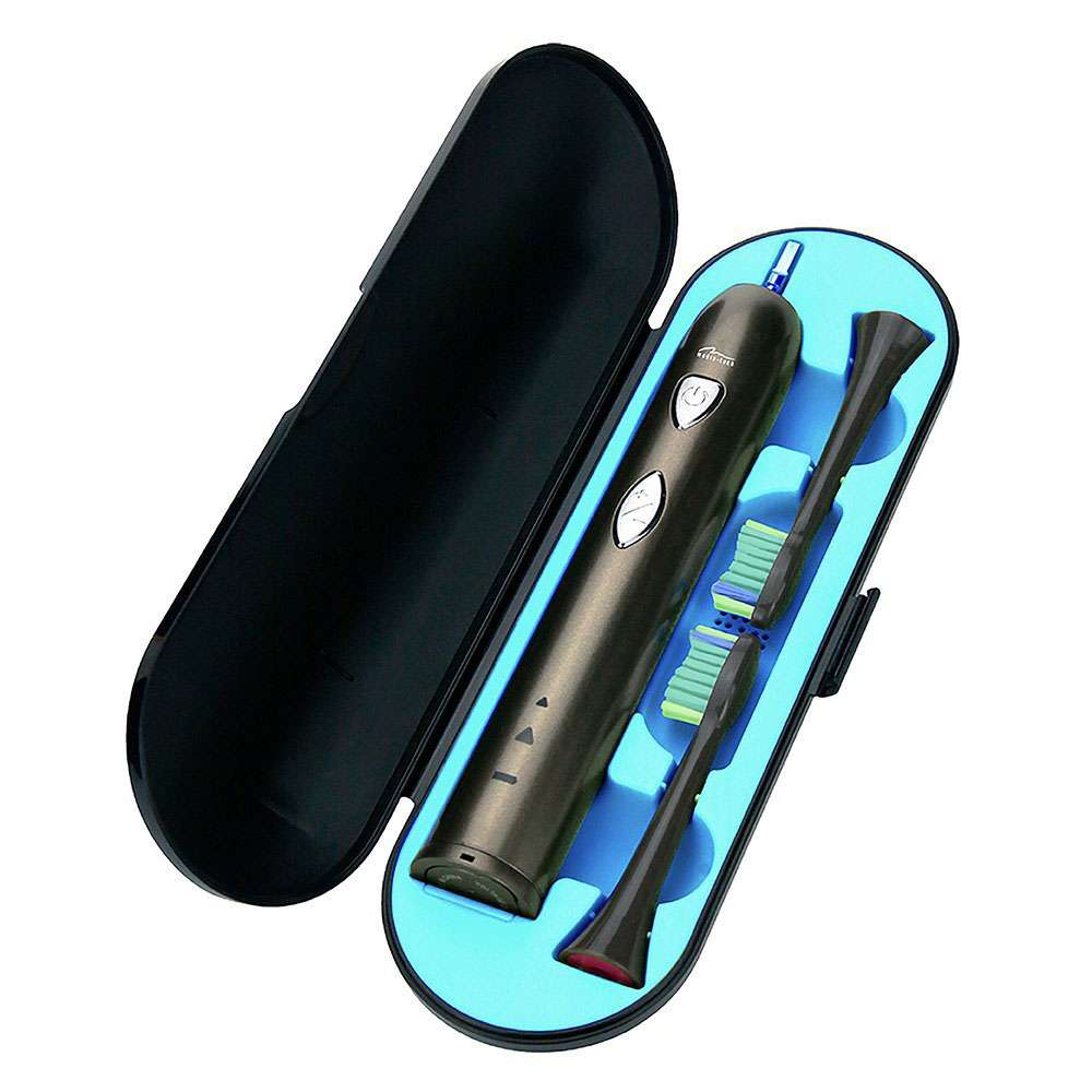 Зубна щітка електрична Media-Tech SONIC WAVECLEAN для дорослих/2режими/таймер/2 дод.насадки/чорна ціна