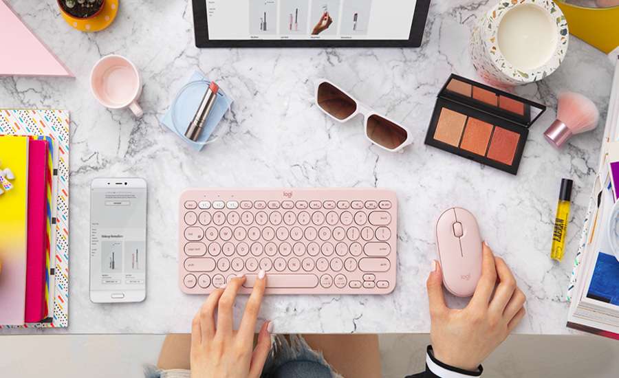 розовая клавиатура 