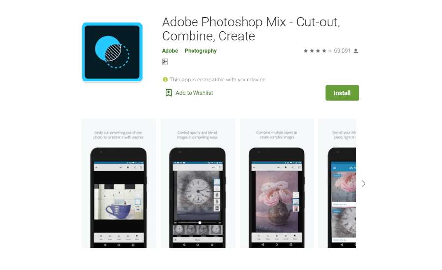 Adobe Photoshop Mix на iPhone
