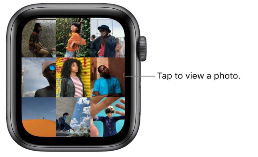 Просмотр фото из часов Apple Watch