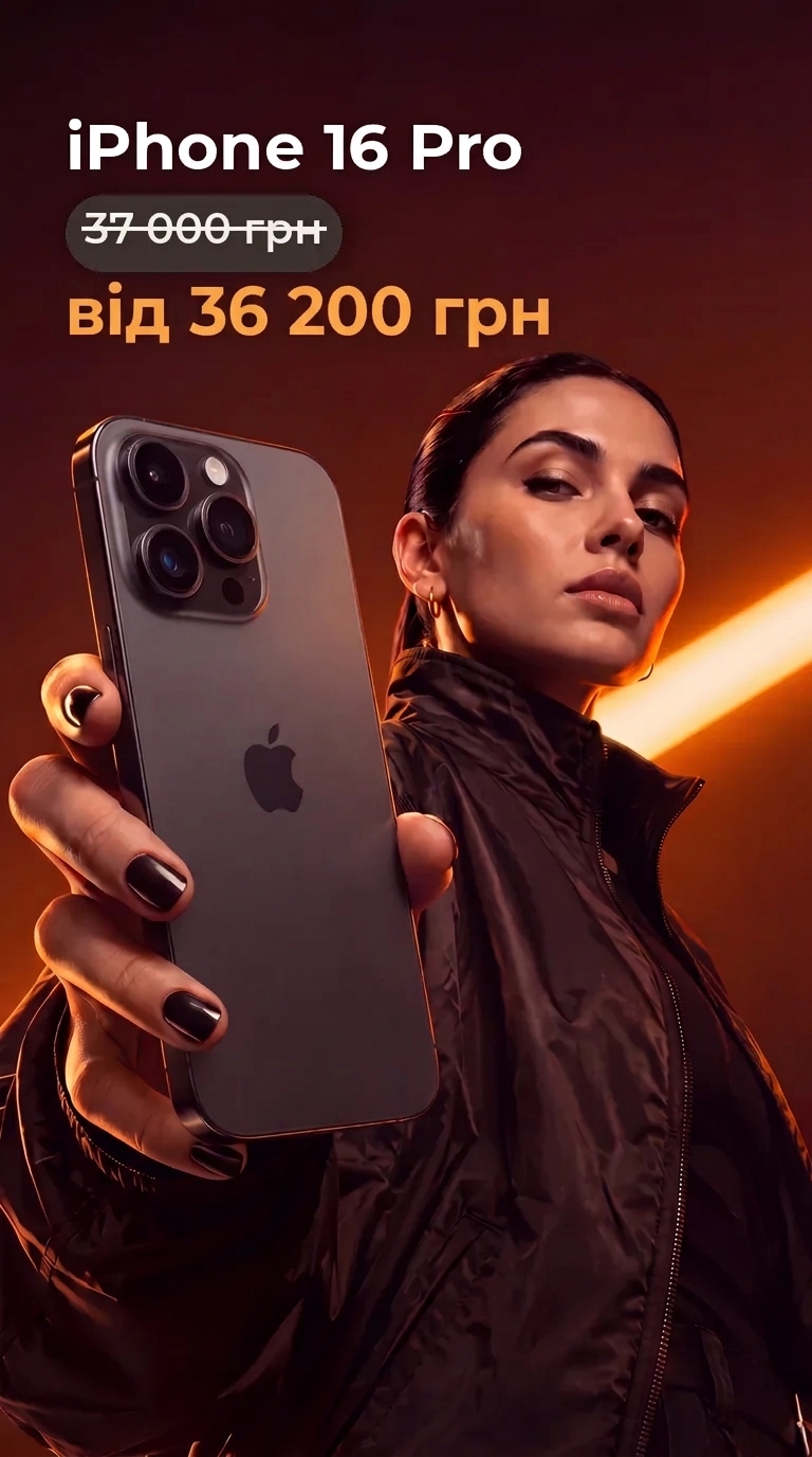 iPhone 16 Pro 128GB Black Titanium — 36 200 ₴