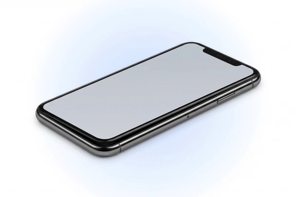 iPhone X у Space Gray, у якого нижній край екрана відходить від сталевої рами