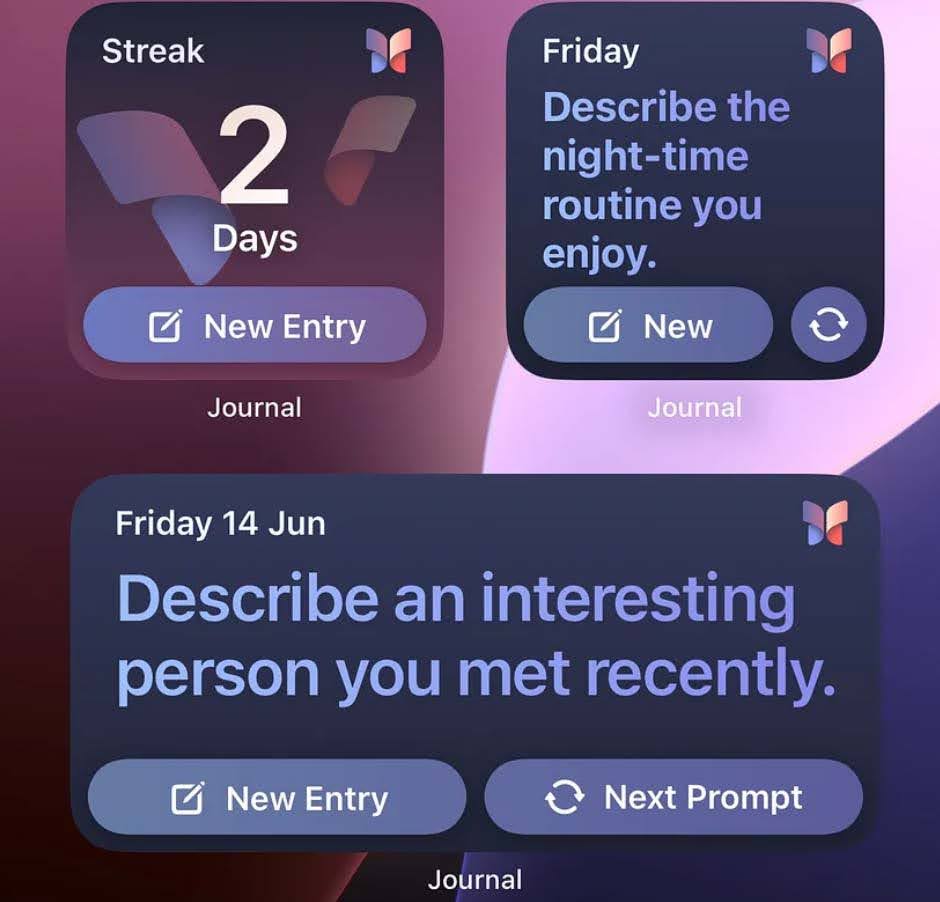 Віджети журналу на головному екрані iOS 18