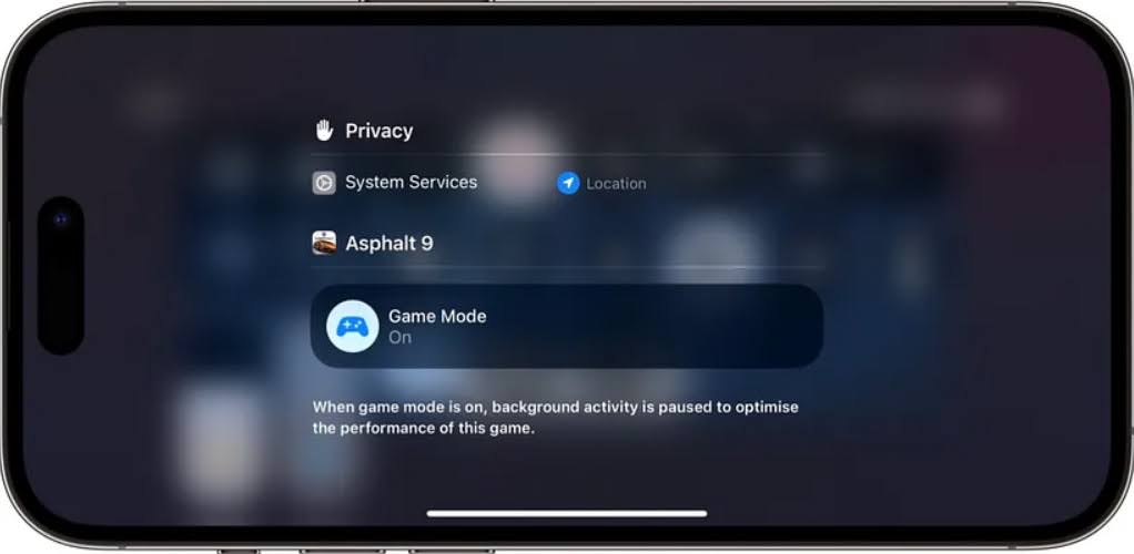 Возможность отключить игровой режим в Центре управления iOS 18