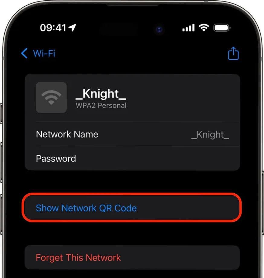 "Показати QR-код мережі" в паролях iOS 18