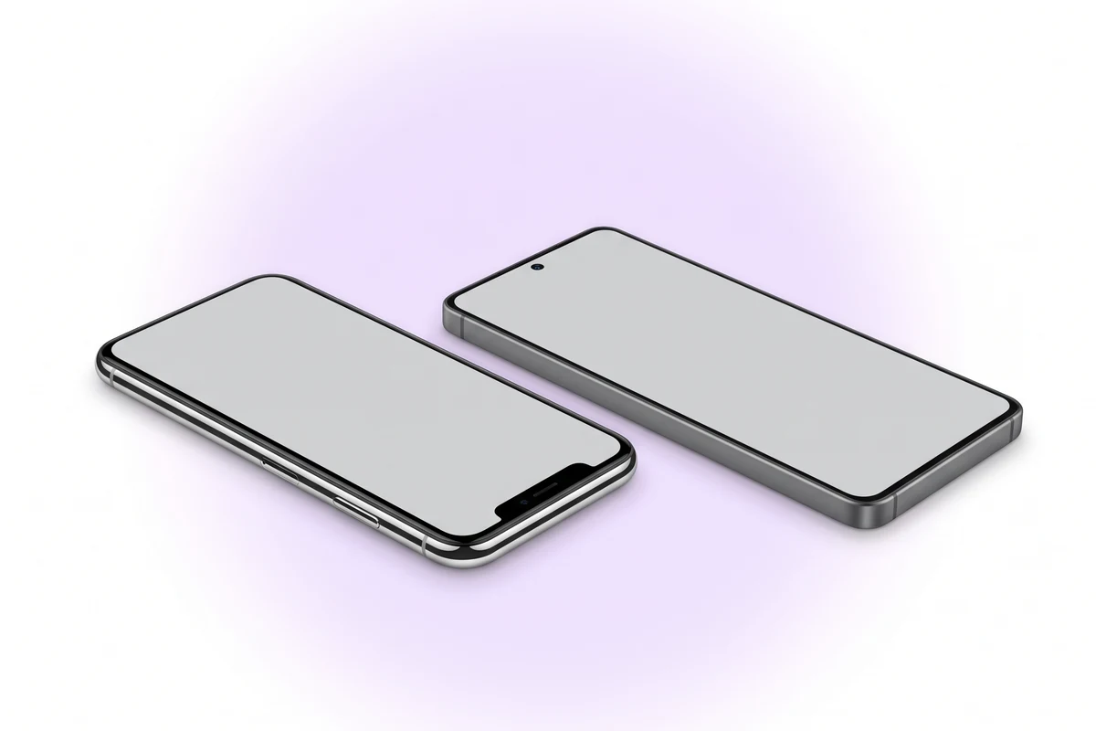 Перенесення даних iPhone X: срібний iPhone X і другий смартфон поруч з увімкненими екранами